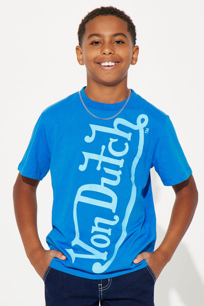 Mini Von Dutch Blasted Short Sleeve Tee - Black/Blue