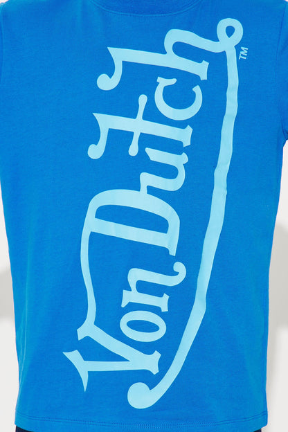 Mini Von Dutch Blasted Short Sleeve Tee - Black/Blue