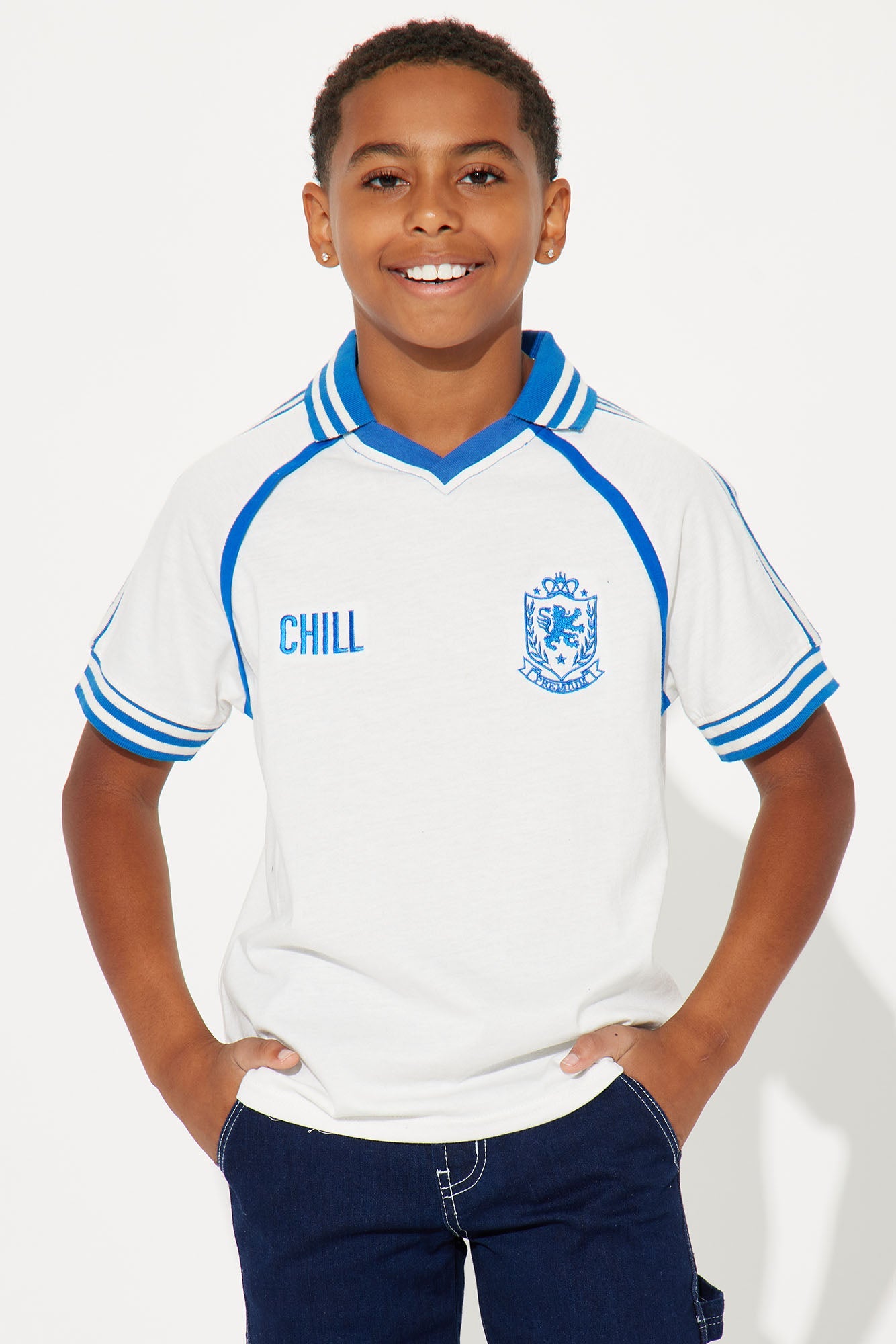 Mini Chill Polo Knit Top - Cream