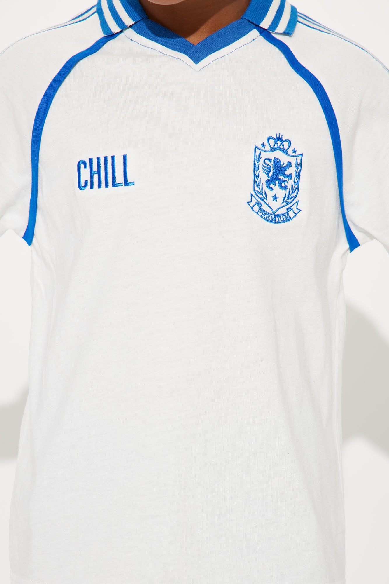 Mini Chill Polo Knit Top - Cream