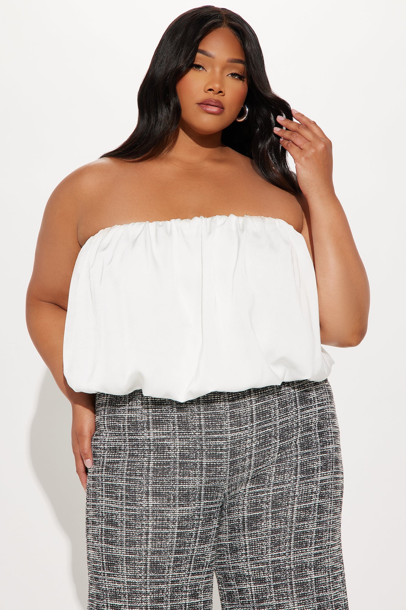Work Wifey Bubble Tweed Jumpsuit - White/combo
