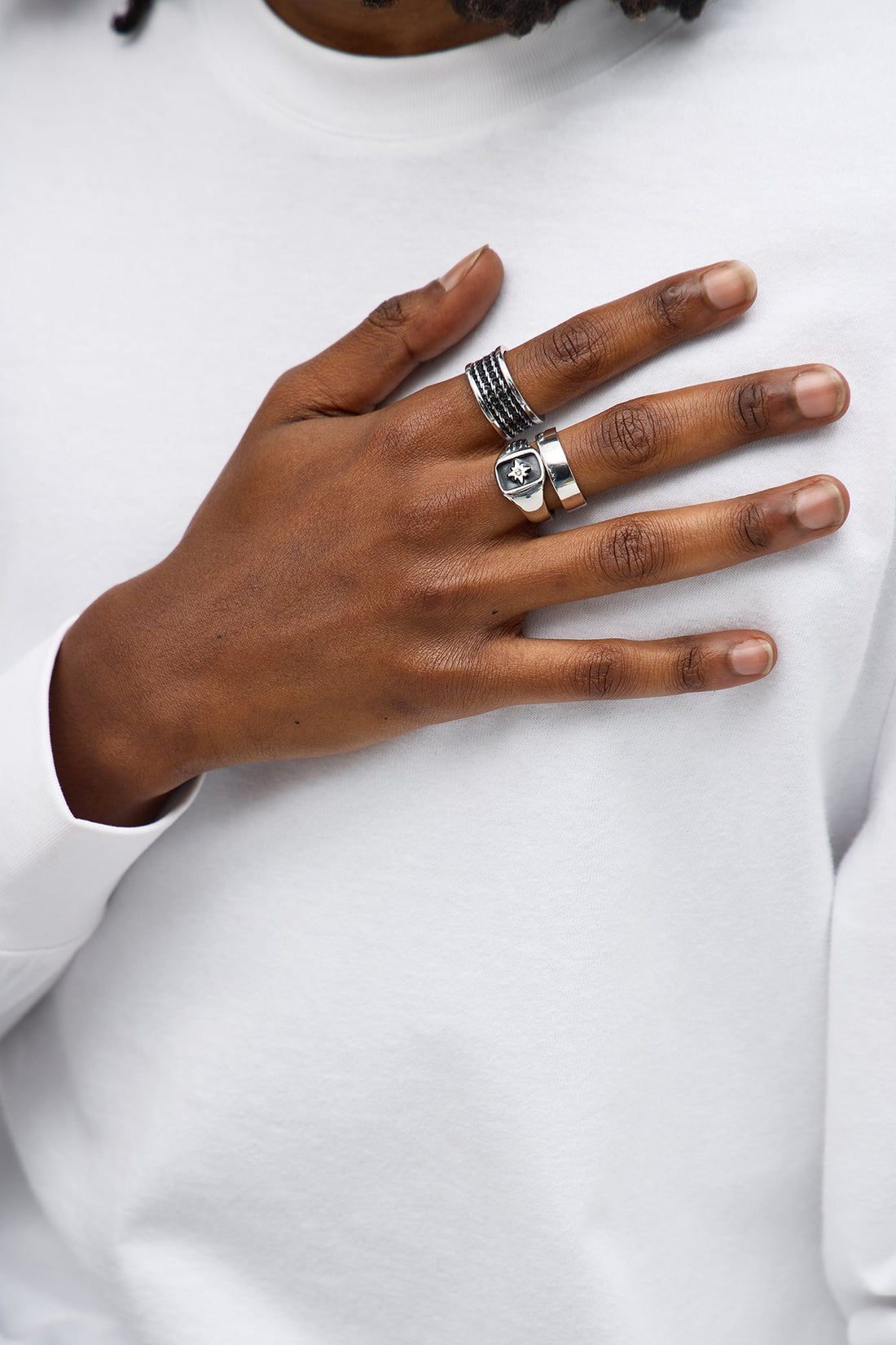 Ride Or Die Mixed Ring Set - Silver
