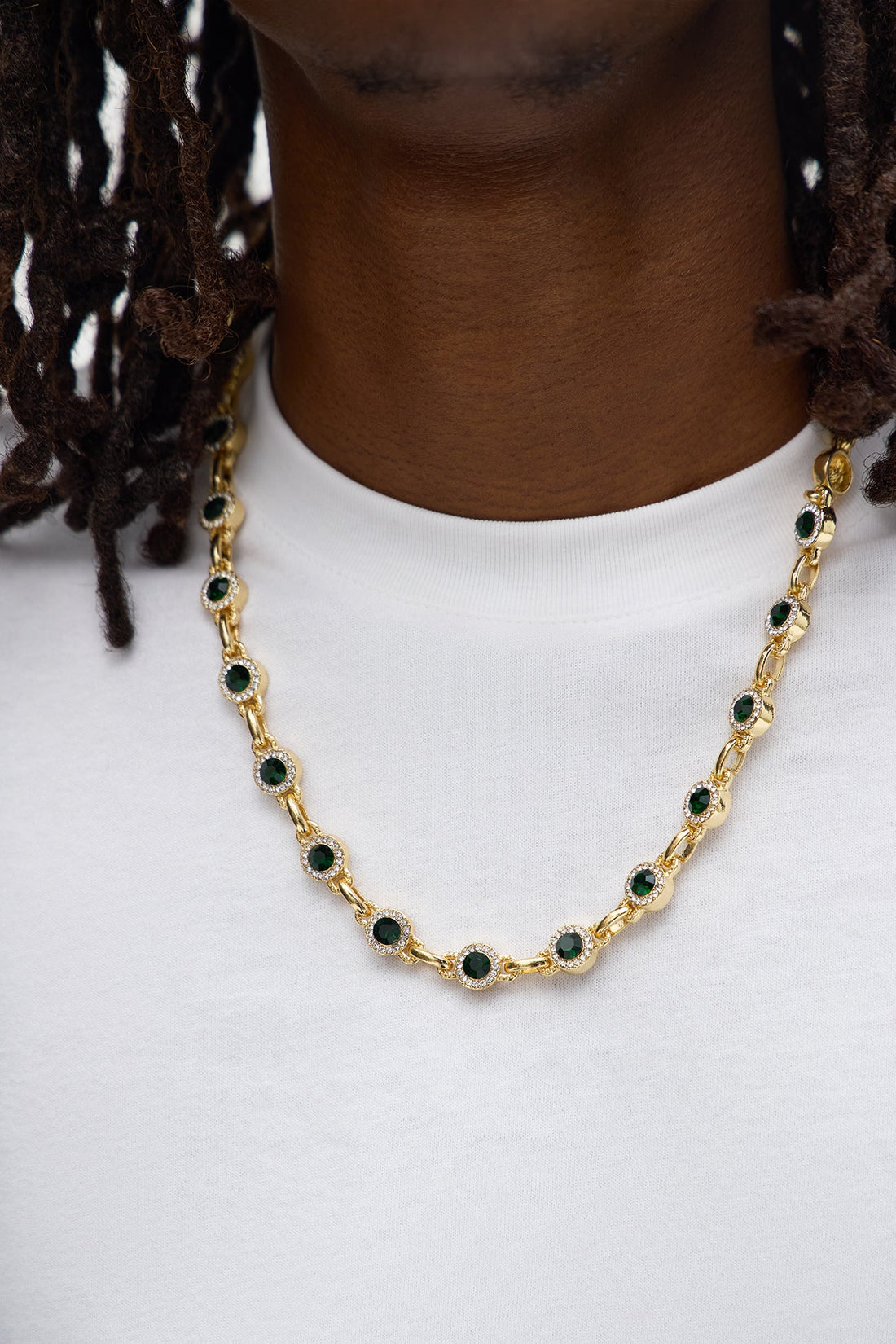 Iced Cluster Link Necklace - Gold