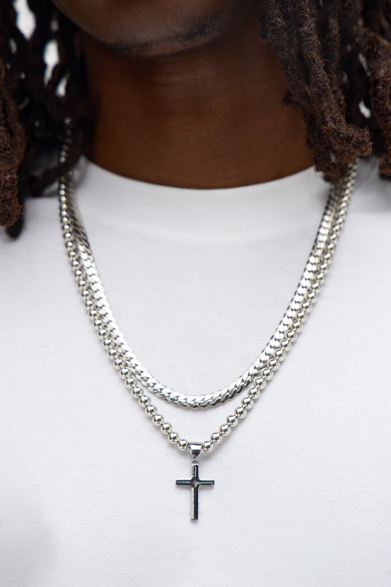 Heat Two Piece Necklace Set - Silver