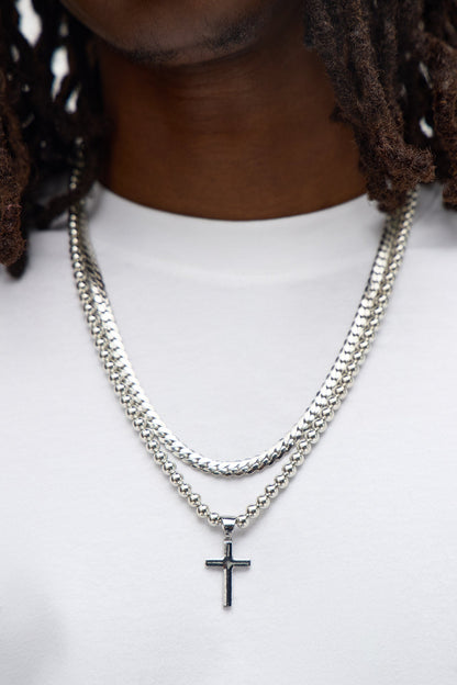 Heat Two Piece Necklace Set - Silver