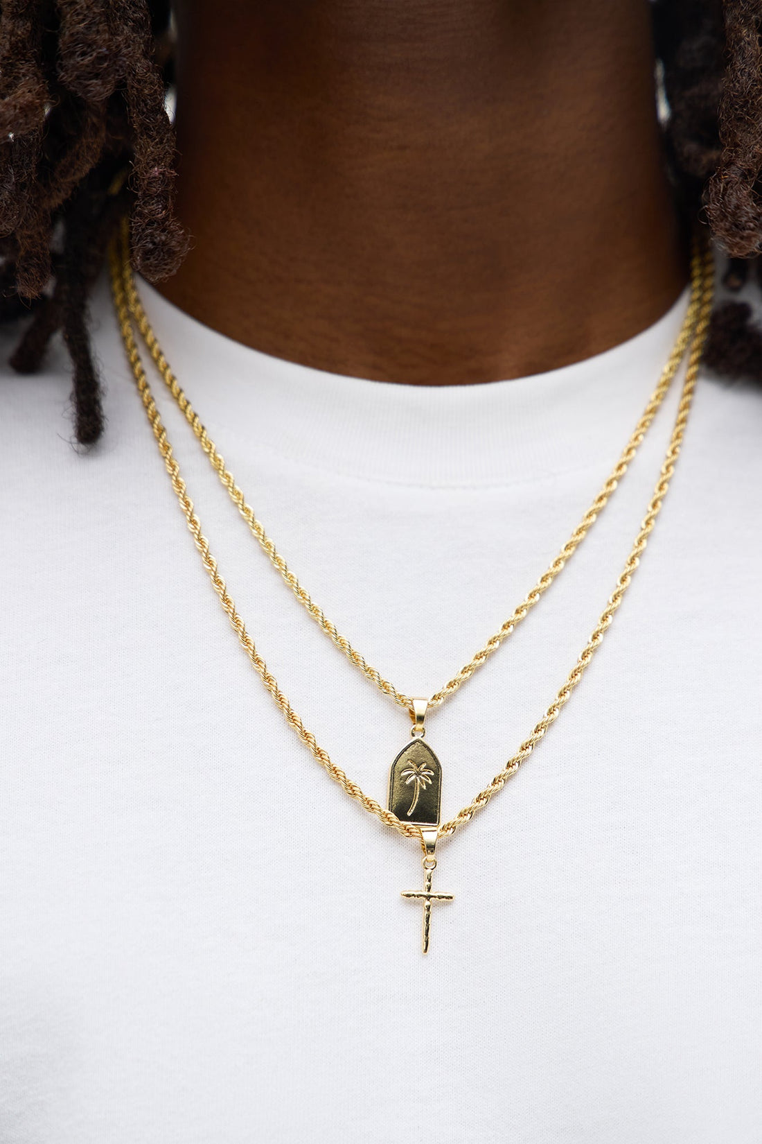 Sunset Two Piece Necklace Set - Gold