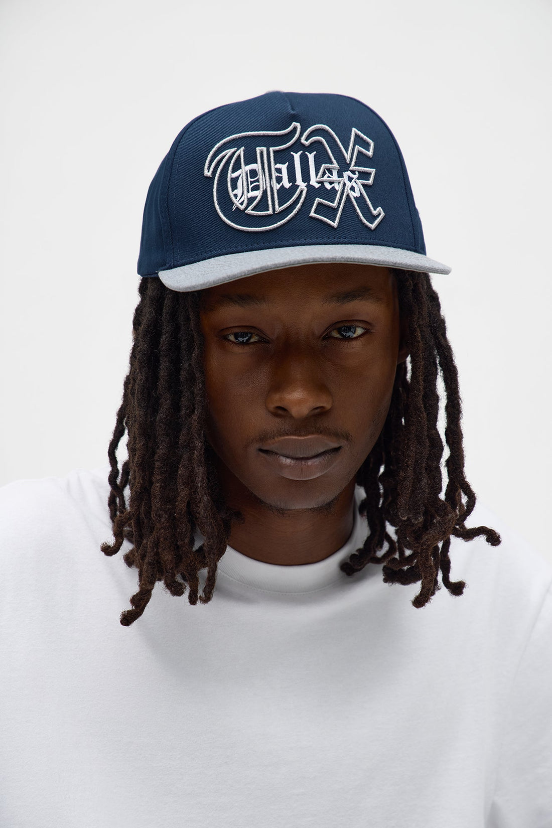 Dallas Two Tone Structured Snapback Hat - Navy/combo