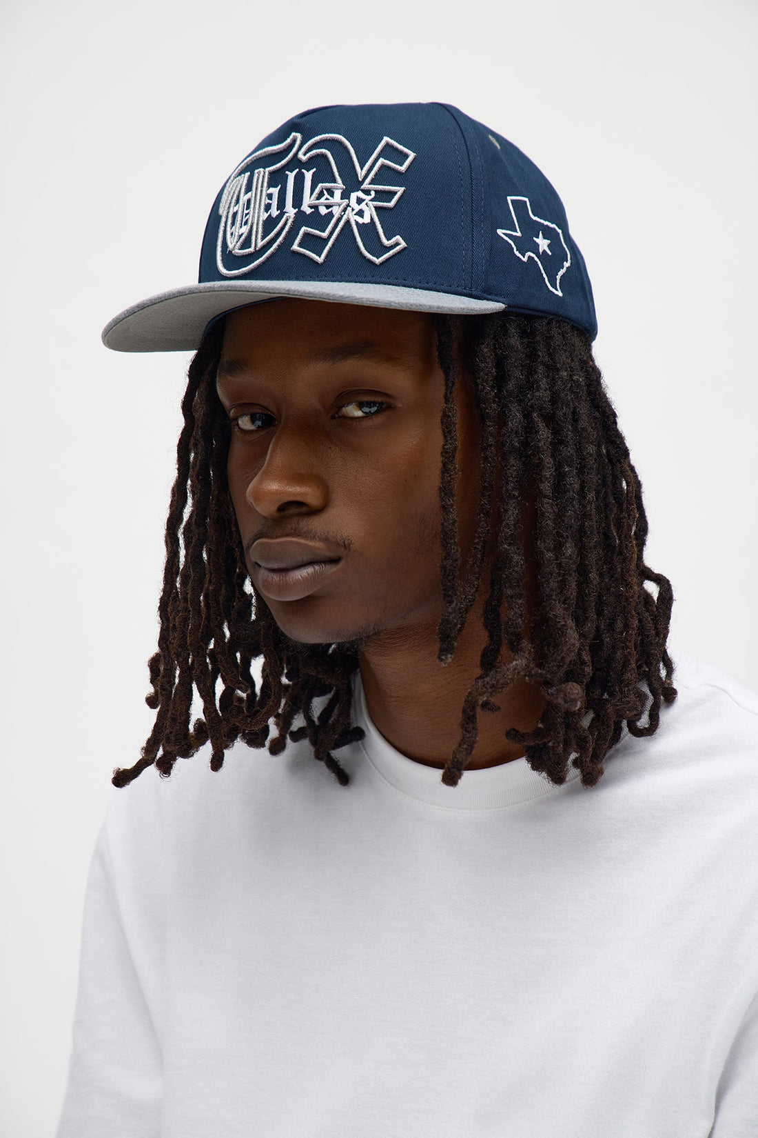 Dallas Two Tone Structured Snapback Hat - Navy/combo