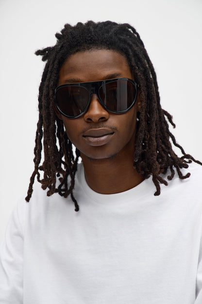 Blazing Round Frame Sunglasses - Black