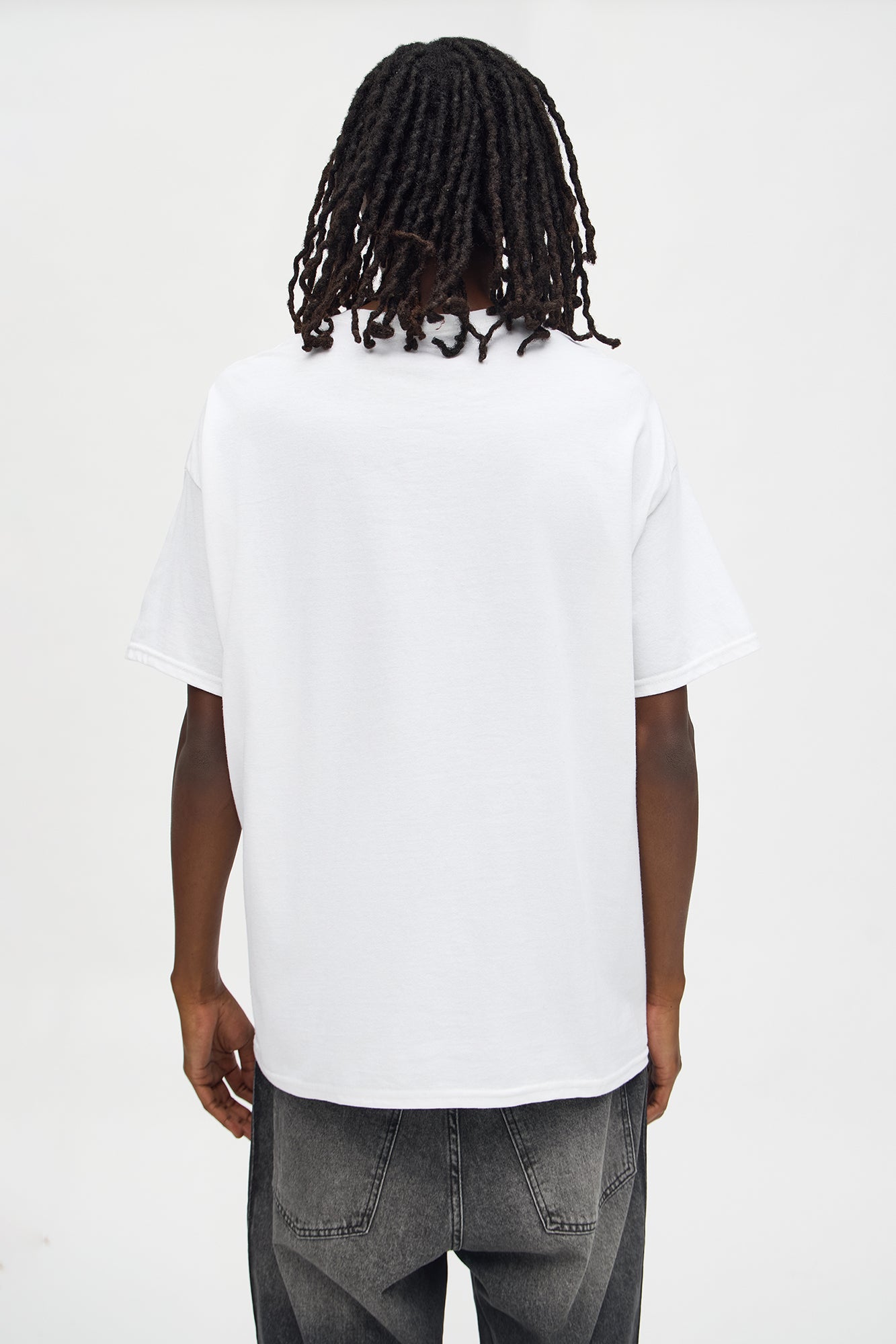 Blessed By The Cross Embroidery Oversized Short Sleeve Tee - White