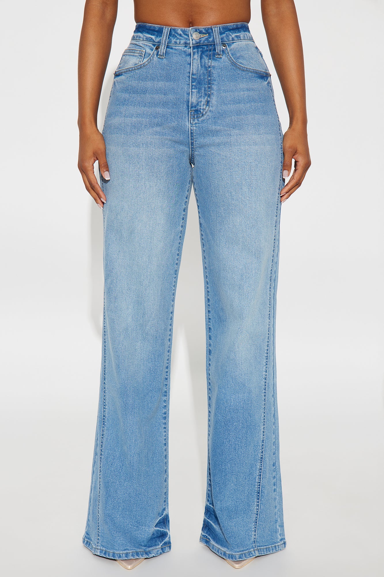 Upper West High Rise Stretch Flare Jeans - Medium Wash