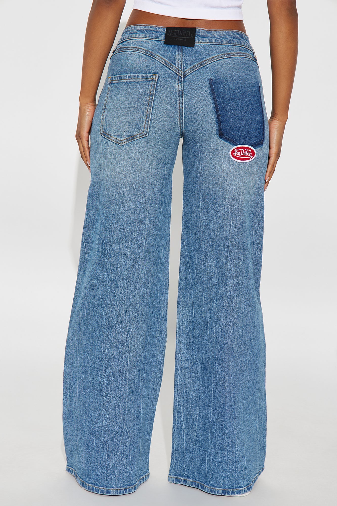 Von Dutch Flame Wide Leg Jeans - Medium Wash