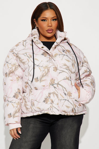 Ski Views Tree Camo Puffer Jacket - Pink/combo