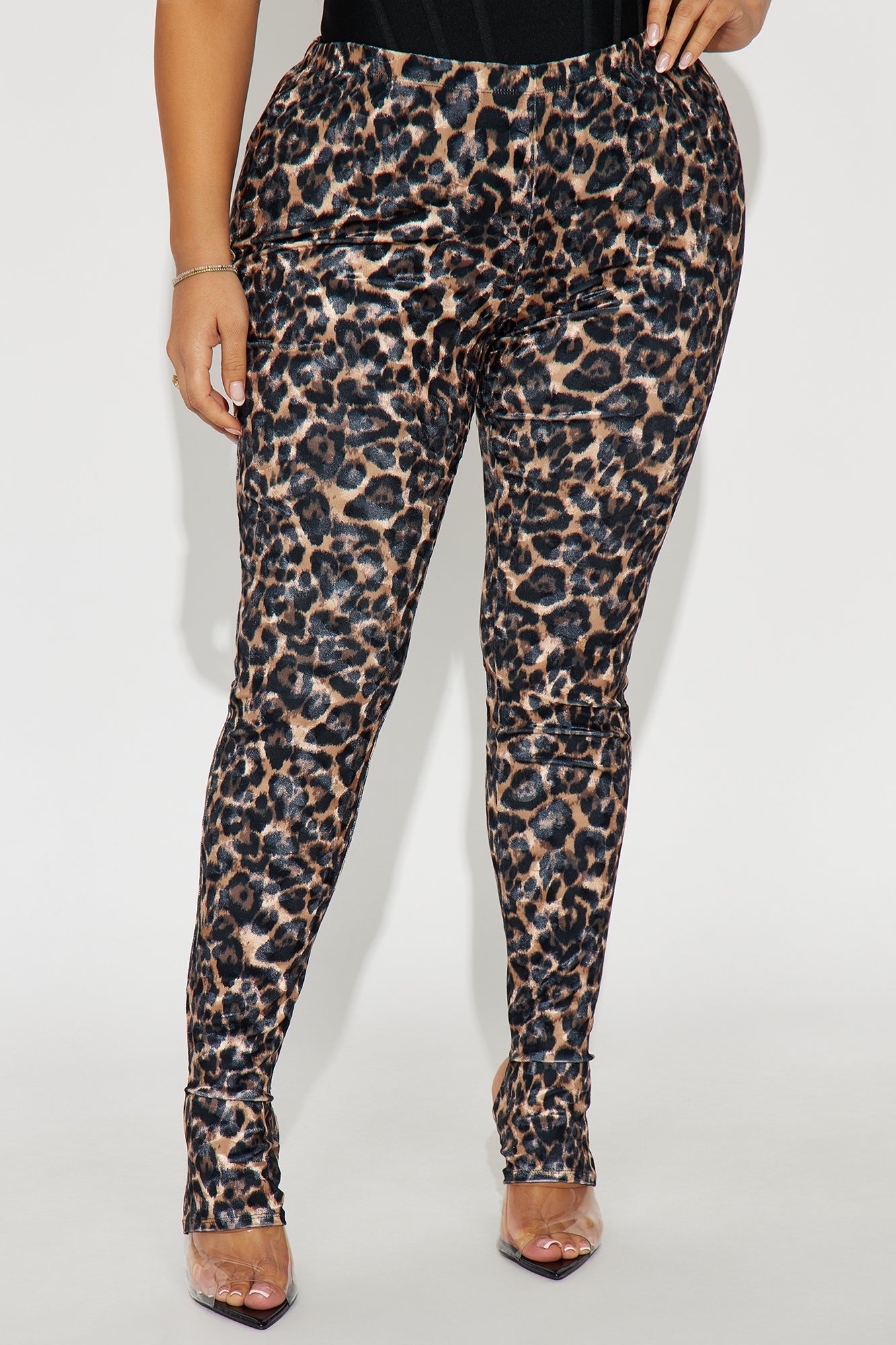 Spotted Crush Leopard Velvet Footed Legging - Leopard