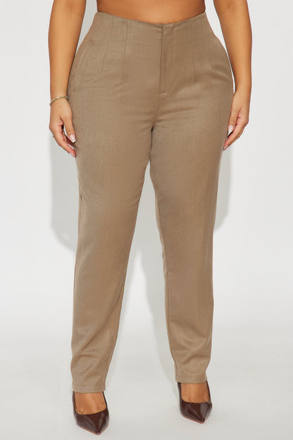 Check The Memo Skinny Trouser Pant 29″ - Taupe