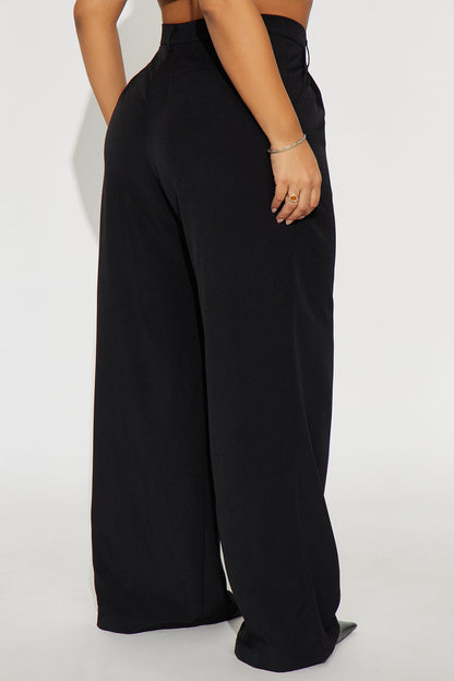 Etta Wide Leg Pant 33″ - Black