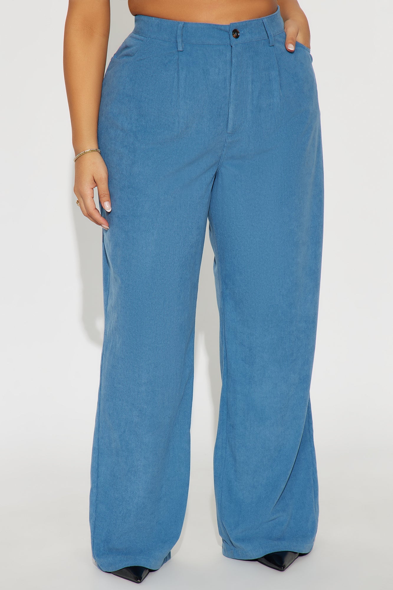 Everyday Casual Corduroy Wide Leg Pant 32″ - Blue