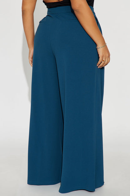 Charlie Wide Leg Trouser 33″ - Teal