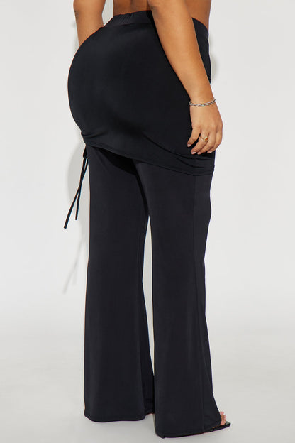 Paloma Wrap Skirt Pant - Black