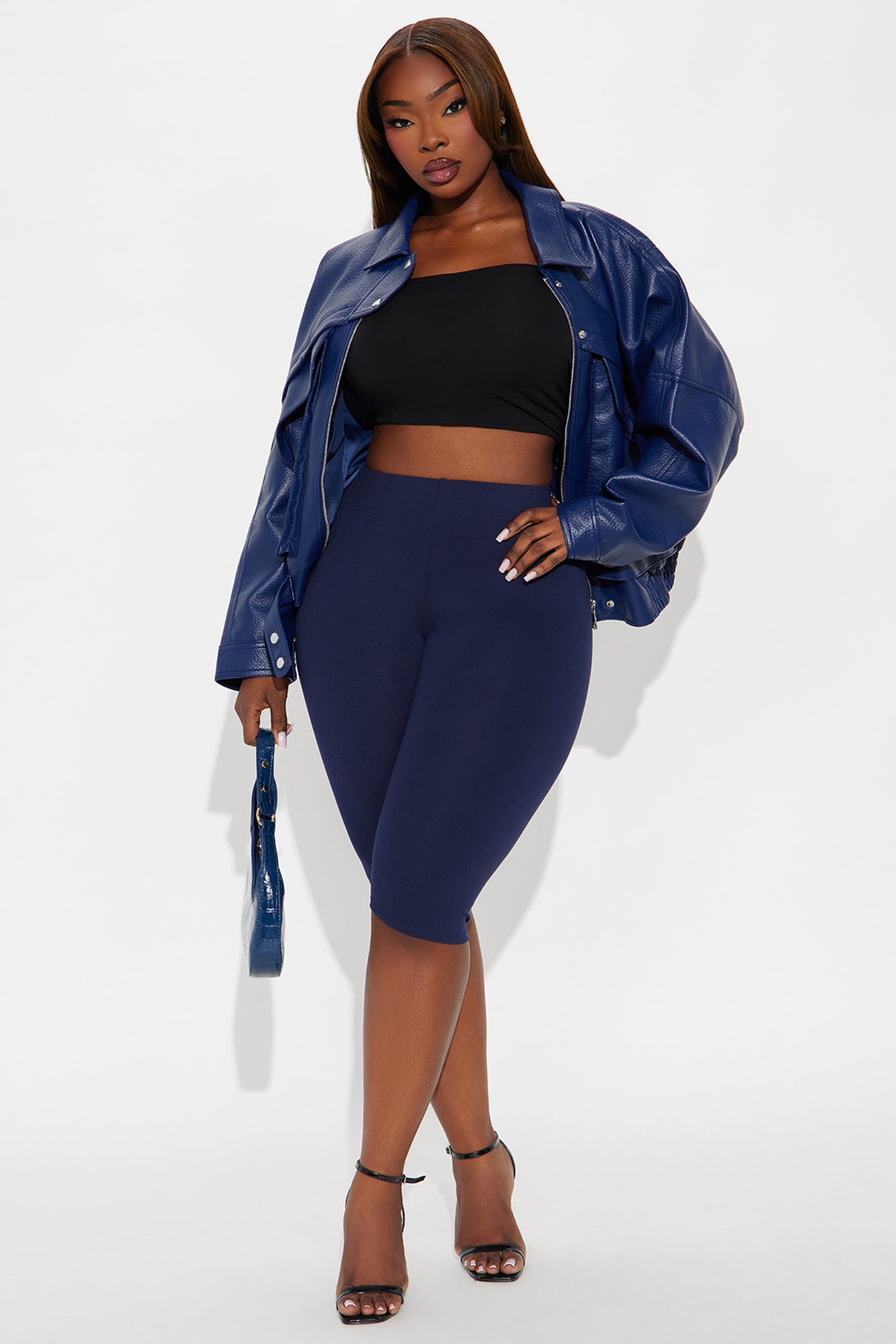 Echo Low Rise Ponte Capri Legging 14″ - Navy