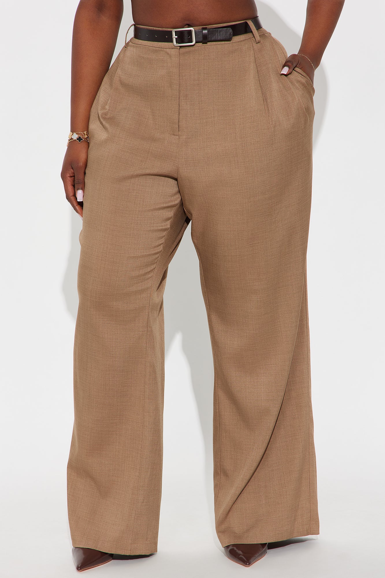 Move In Silence Belted Trouser Pant 32″ - Mocha