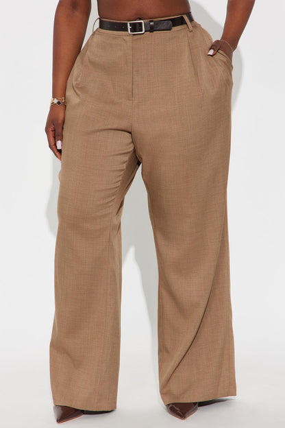 Move In Silence Belted Trouser Pant 32″ - Mocha