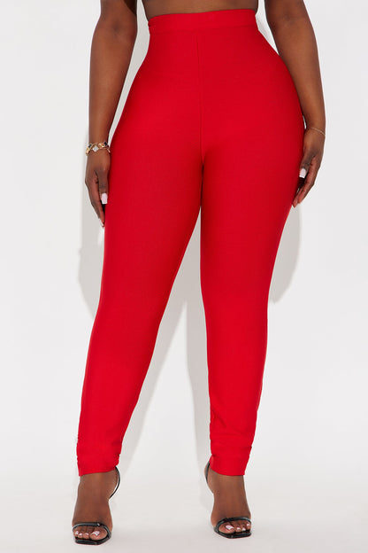 Serafina Bandage Skinny Pants 27″ - Red