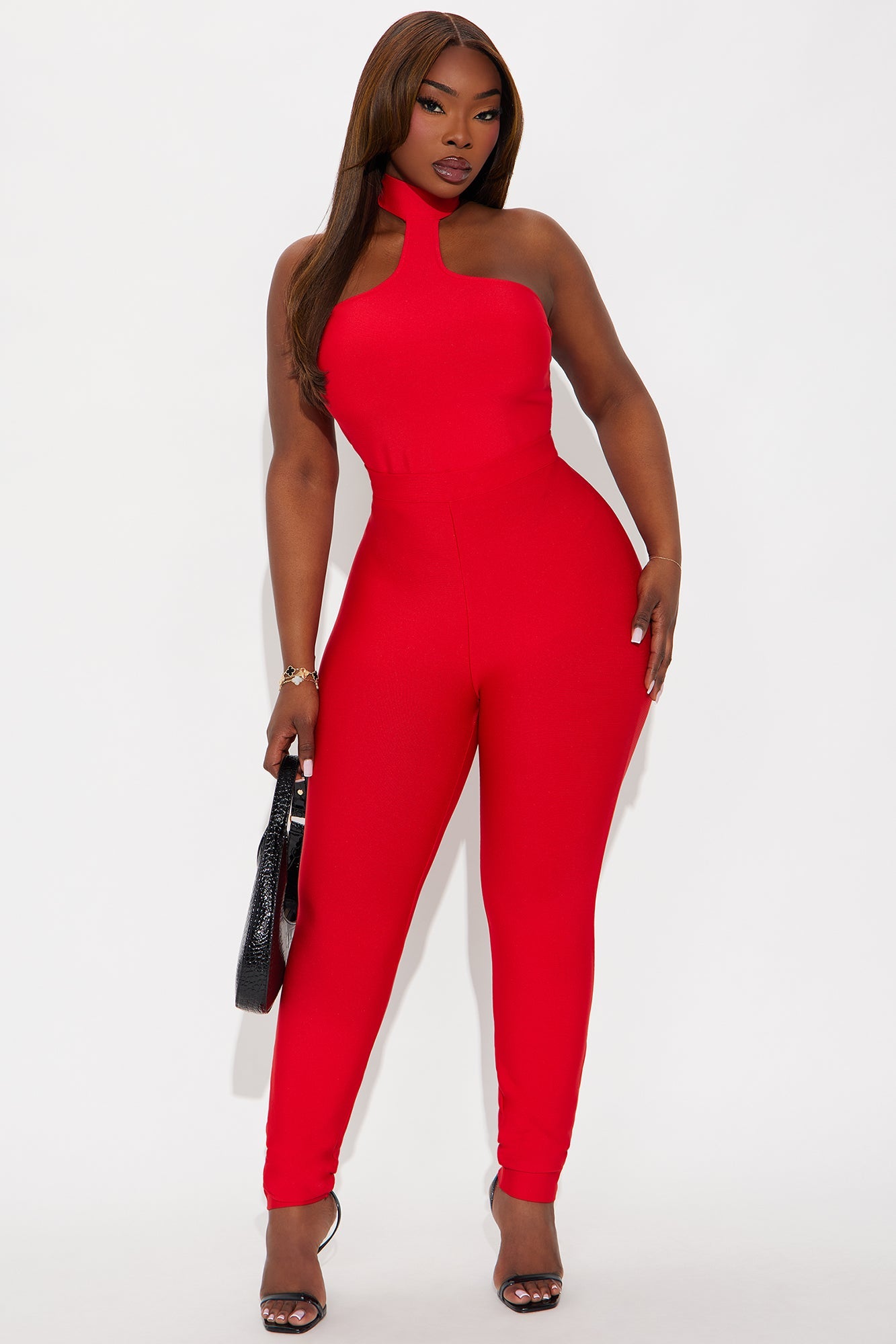 Serafina Bandage Skinny Pants 27″ - Red