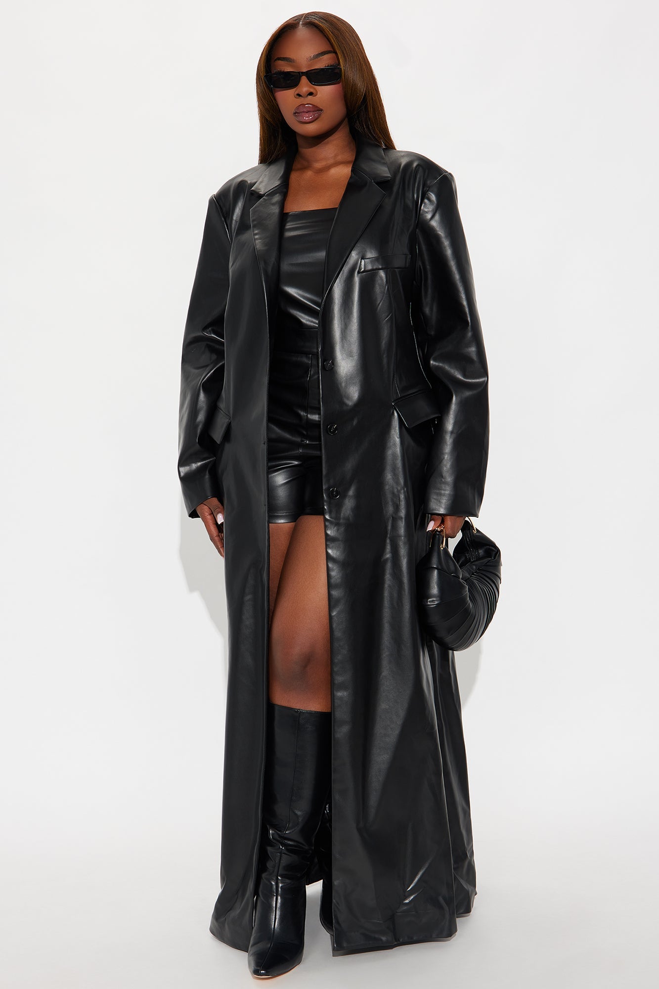 Move To The Rhythm Faux Leather Jacket And Romper - Black