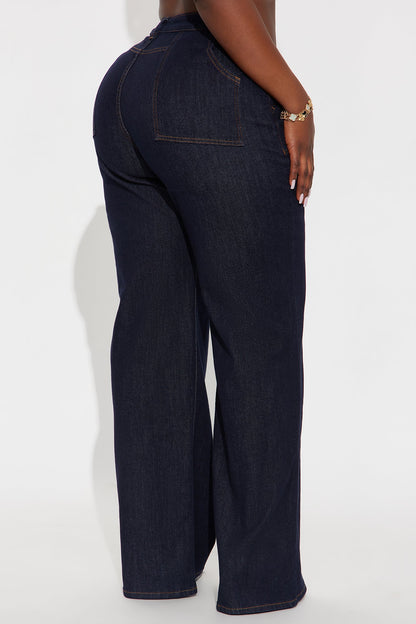 Drift Rider Wide Leg Jeans - Dark Denim