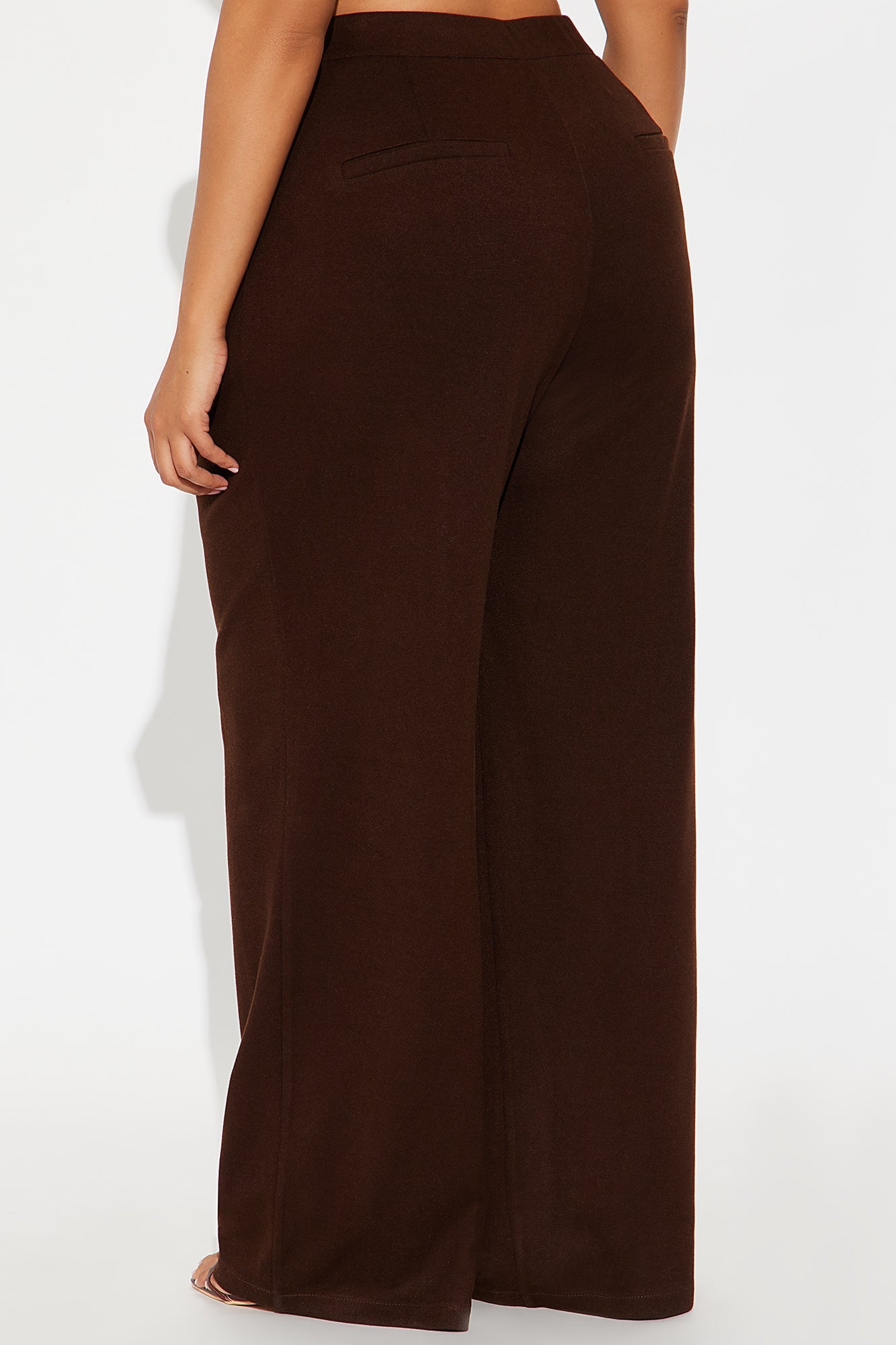 Wilma Wide Leg Trousers 33″ - Chocolate