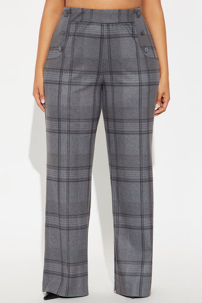 Feeling Preppy Wide Leg Pant 33 - Grey/combo