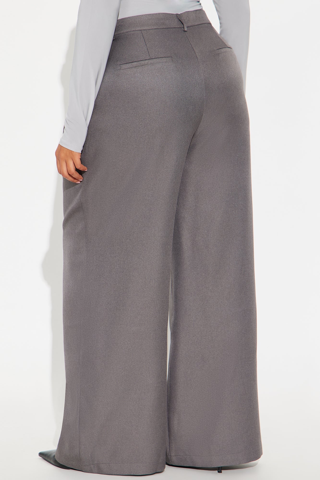 Rene Wide Leg Trouser Pant 32″ - Charcoal