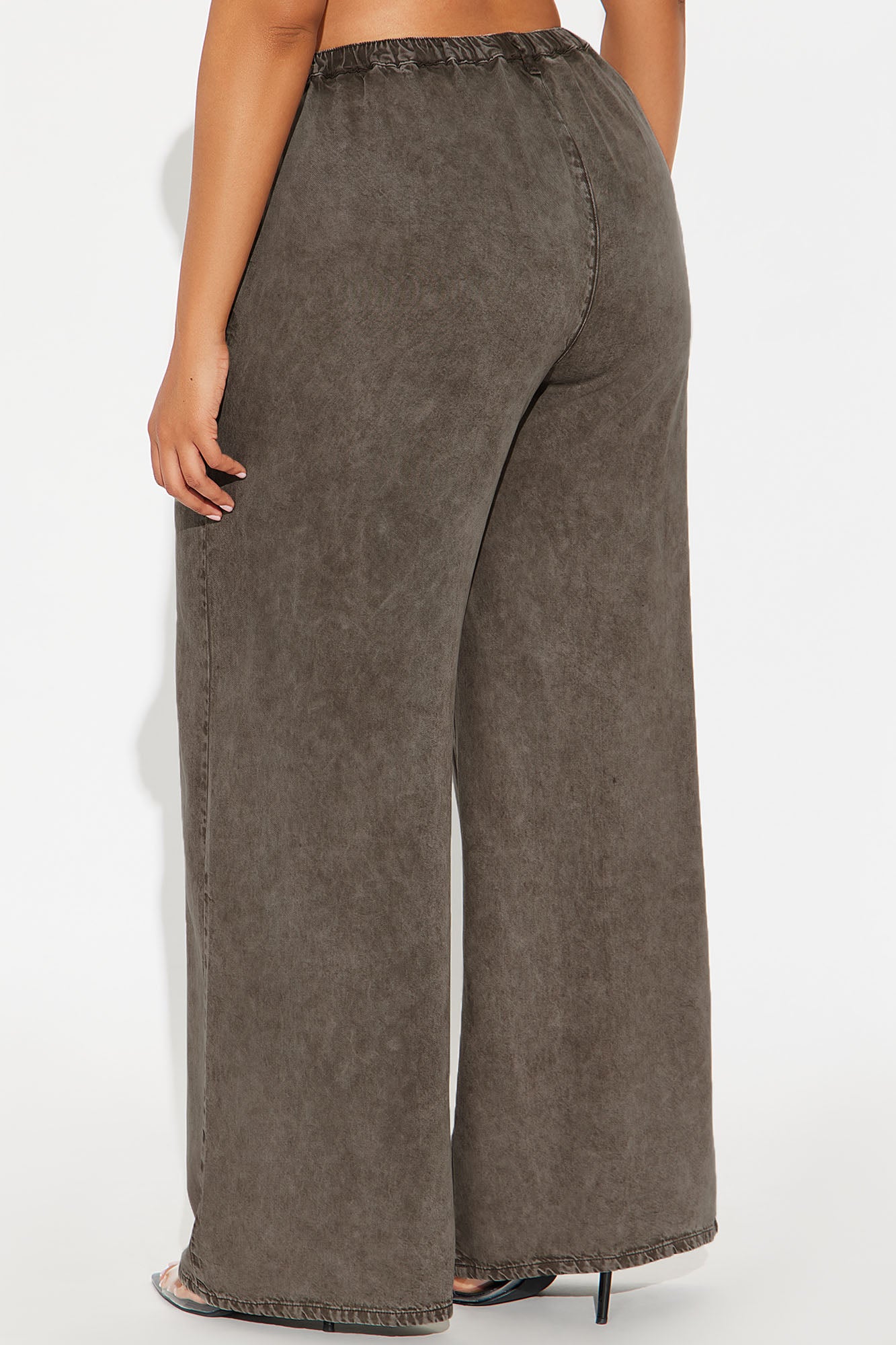 Okalani Washed Wide Leg Pant 33 - Military Green