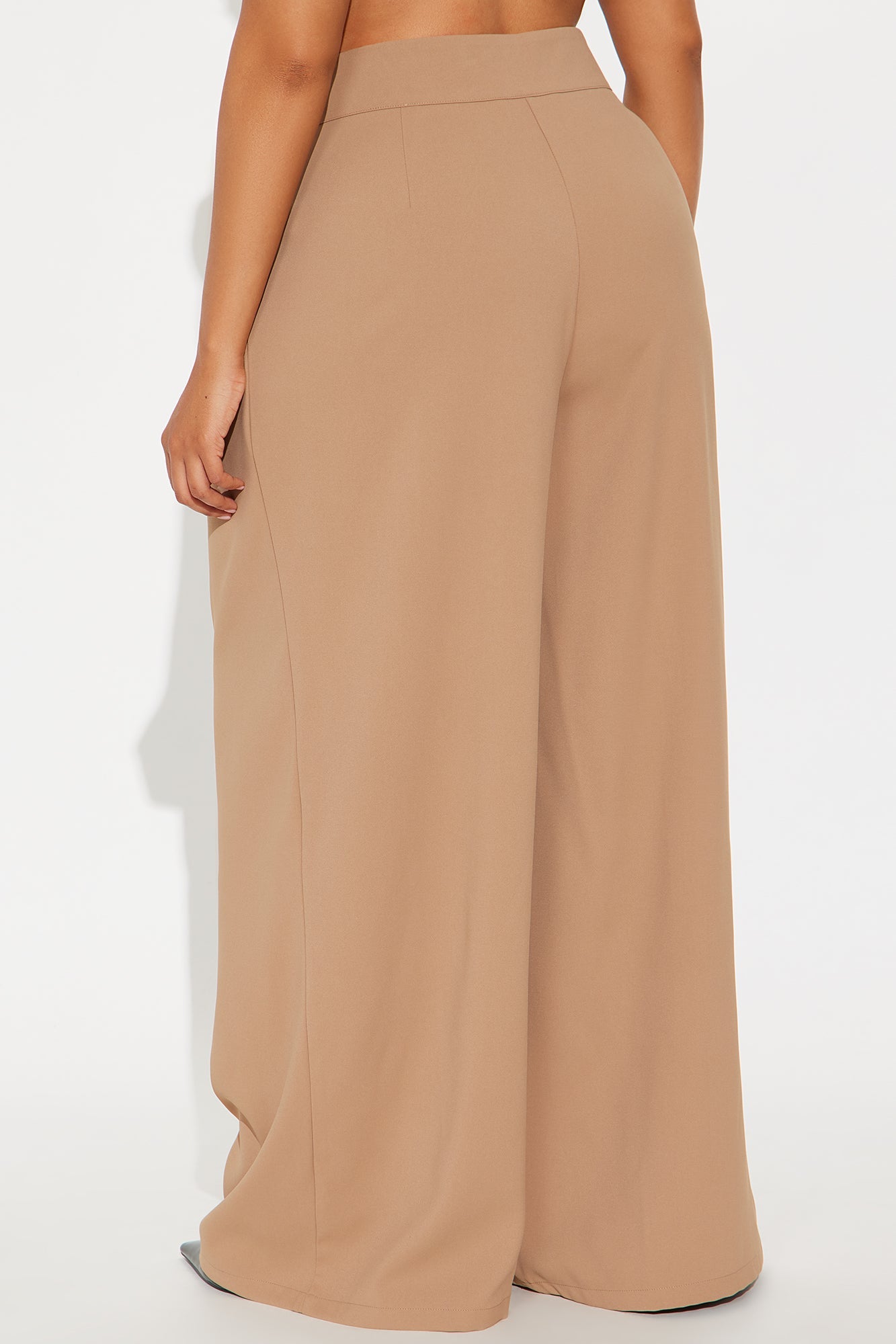 Clarabelle Wide Leg Crepe Trousers 33″ - Khaki