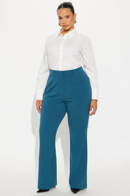 Tasha Dressy High Rise Pants - Teal