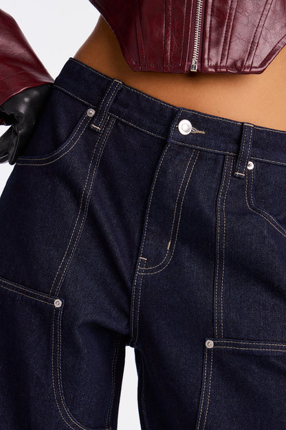 Round The Clock Straight Leg Jeans - Dark Denim