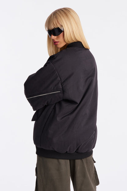 City Hustle Bomber Jacket - Black