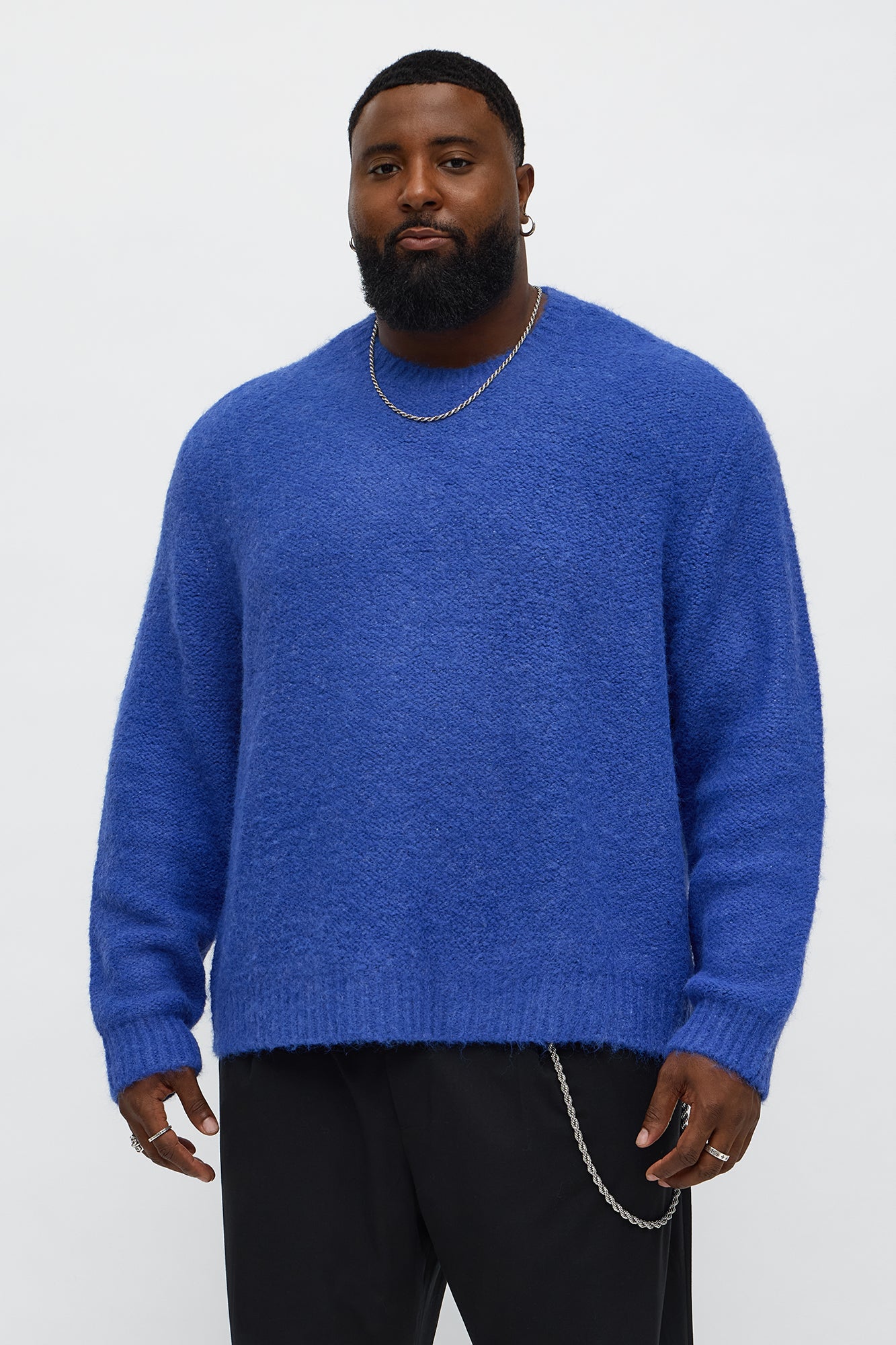 Oversized Fluffy Sweater - Blue