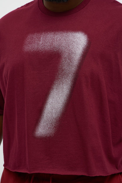 Zone 7 Oversized Short Sleeve Tee - Burgundy