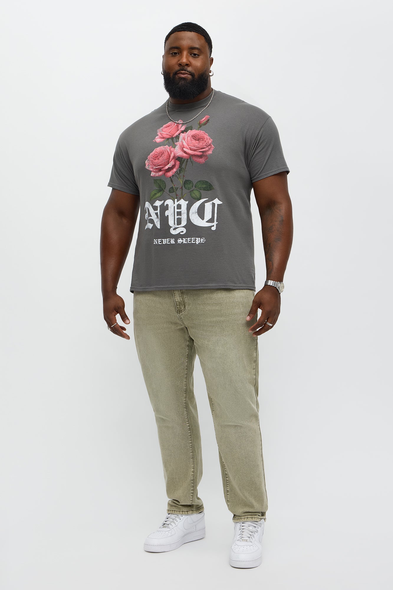 Glow Up NYC Short Sleeve Tee - Charcoal