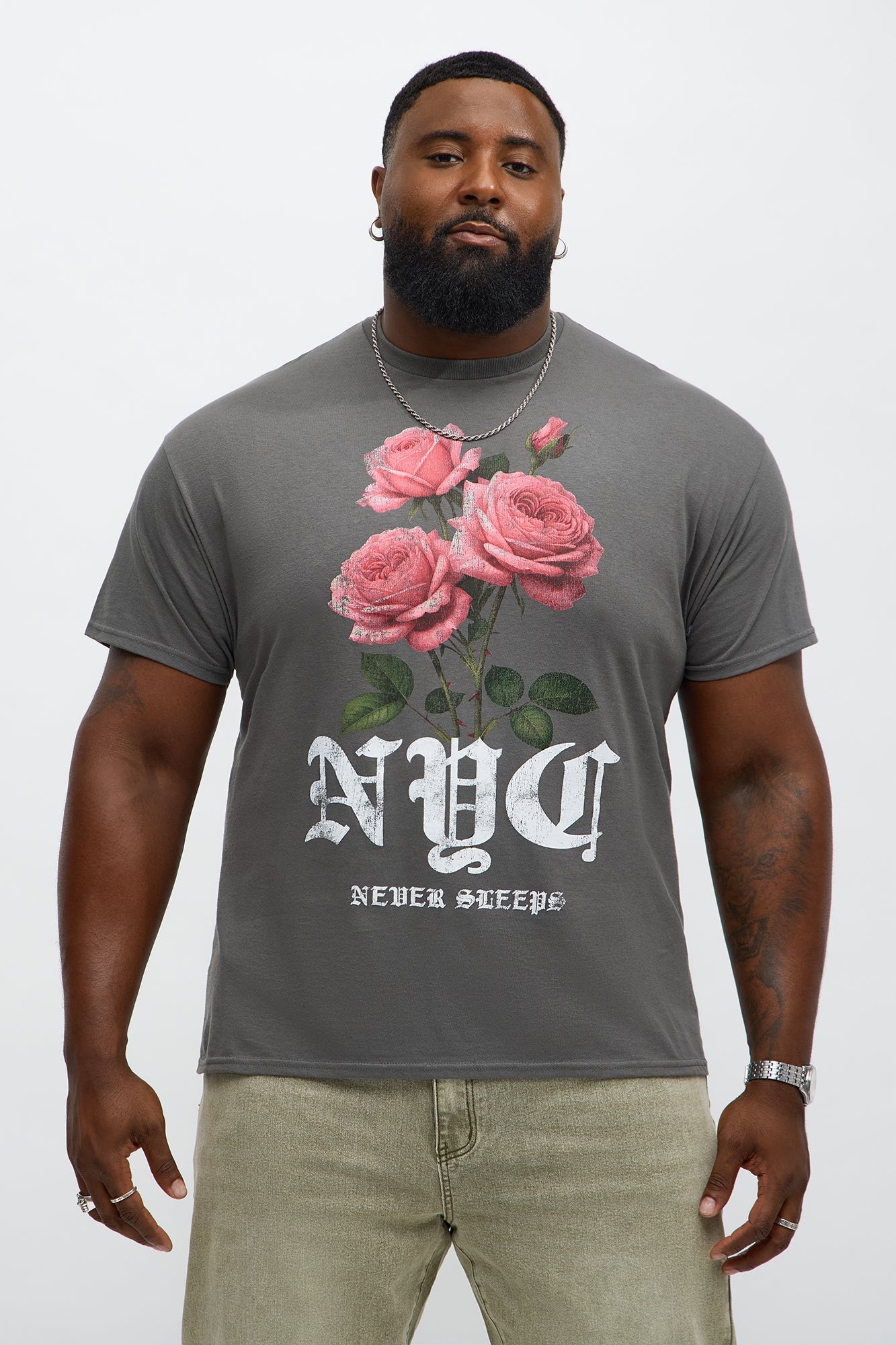 Glow Up NYC Short Sleeve Tee - Charcoal