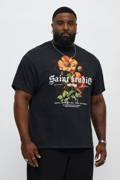 Saint Studio Floral Edition Short Sleeve Tee - Black