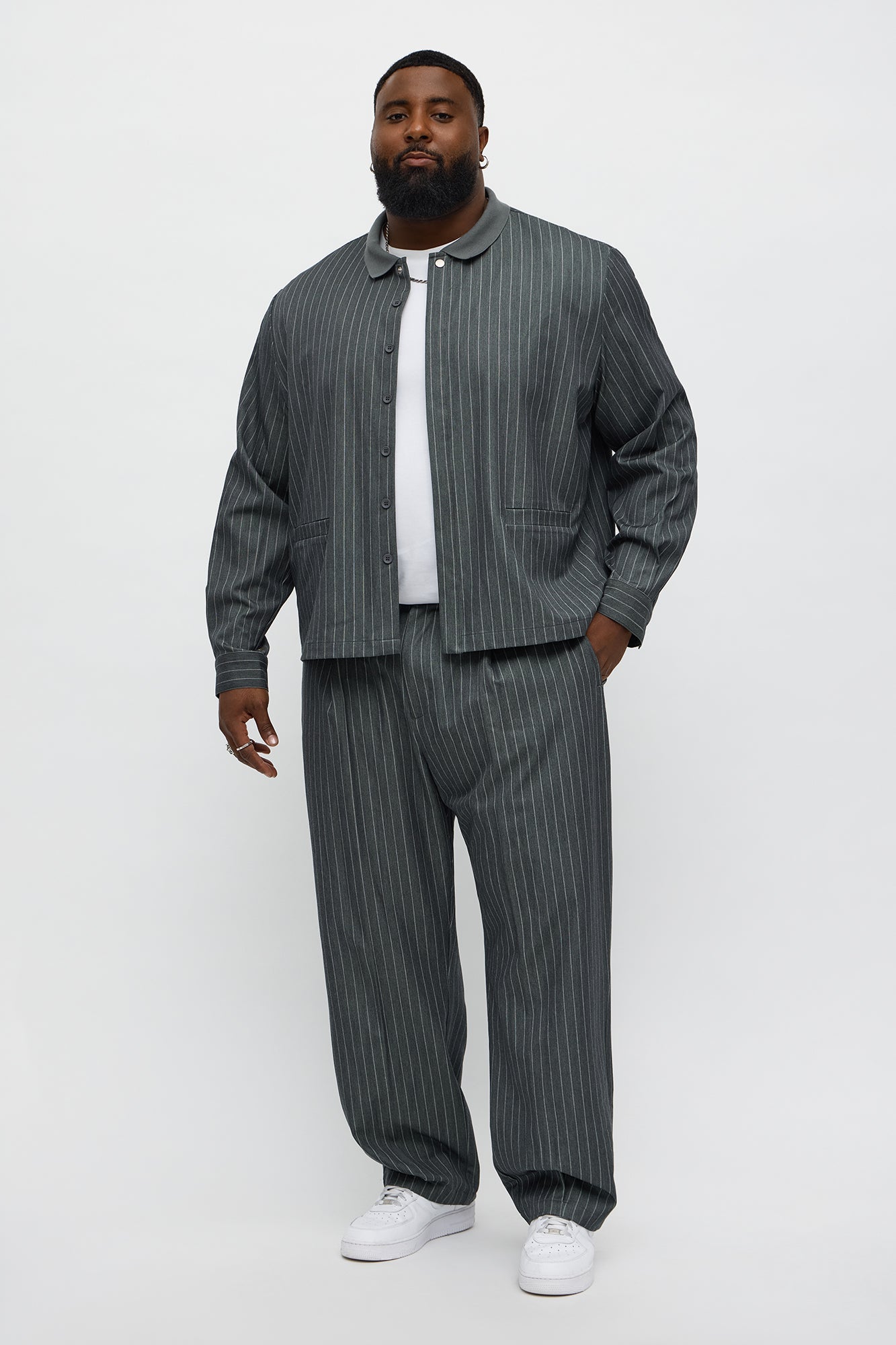 Slim Fit Straight Striped 2.0 Trouser - Dark Grey