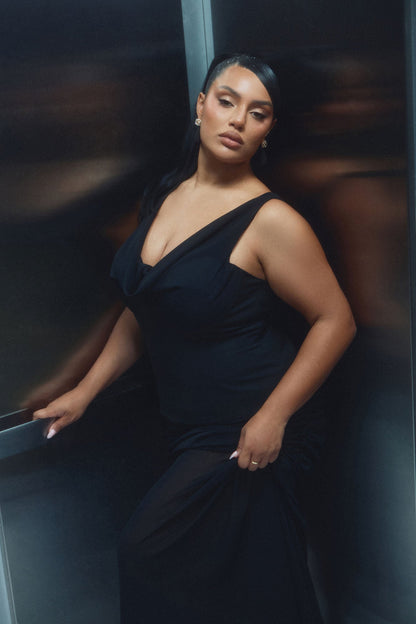 Love Language Drop Waist Maxi Dress - Black