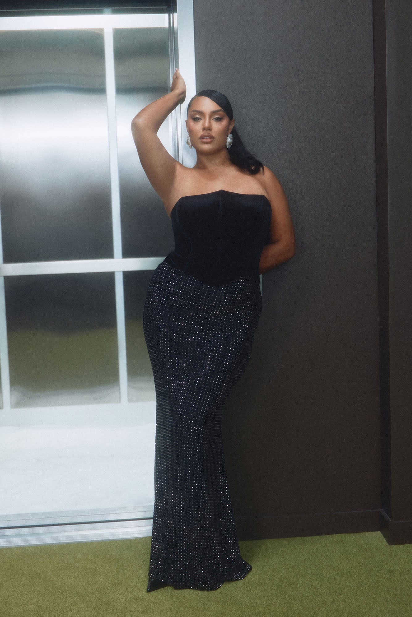 Keep Guessing Velvet Corset Maxi Gown - Black