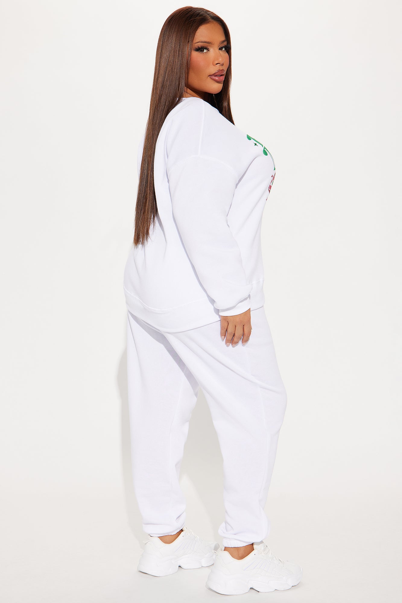 Christmas Spirit Fleece Pant Set - White