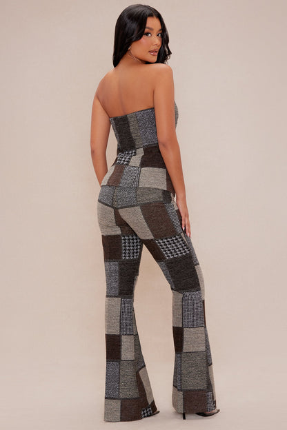 Harriet Patched Top - Brown/combo