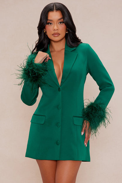 Heidi Feather Blazer Dress - Hunter