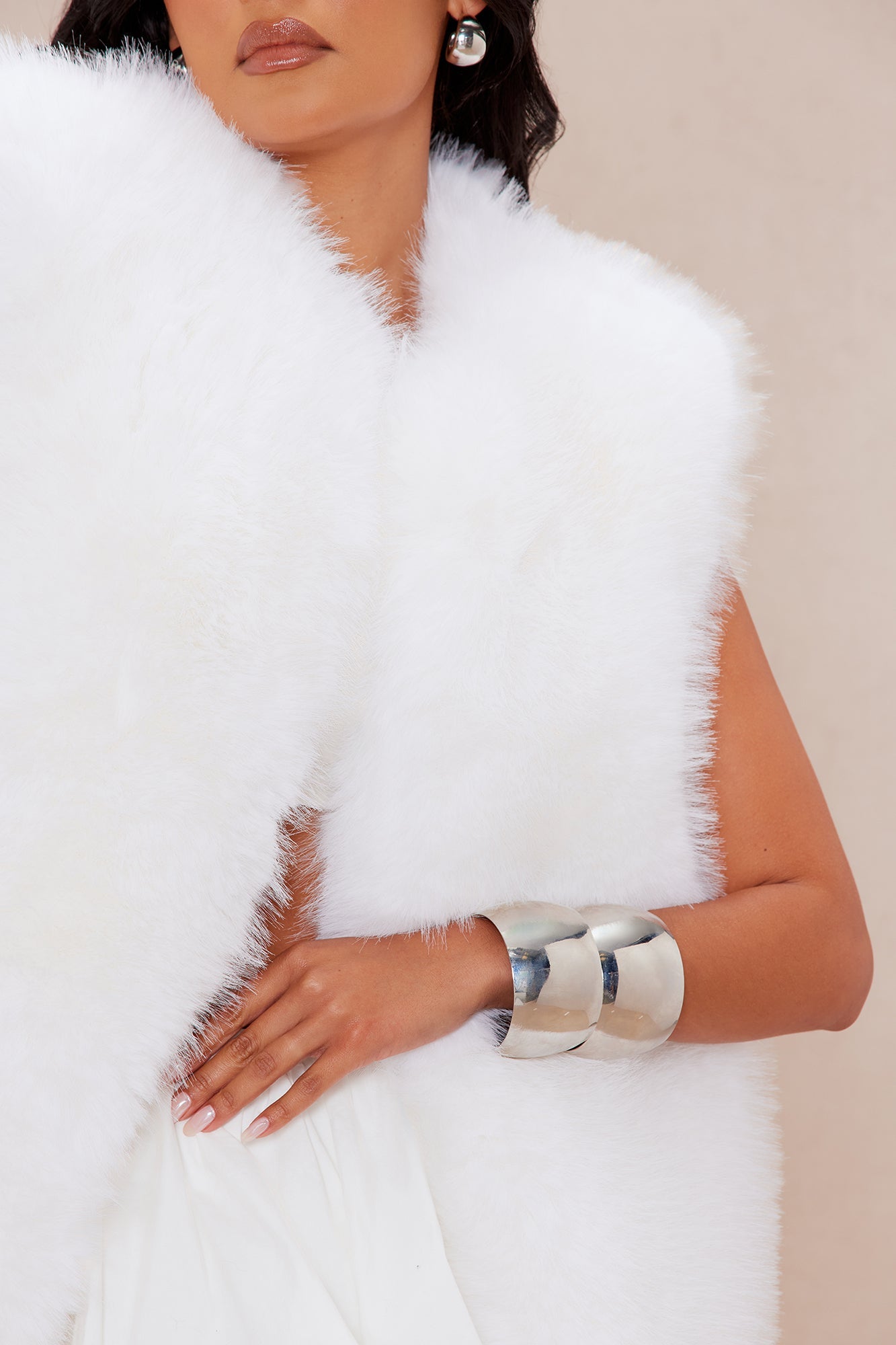 Denver Fur Vest - Off White